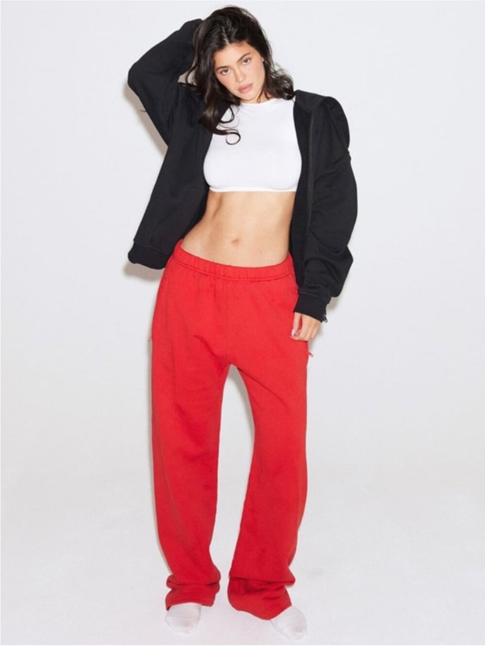 KHY RED ZIPPER Jogger sweatPants SIZE XL BAGGY MEN/WOMENS